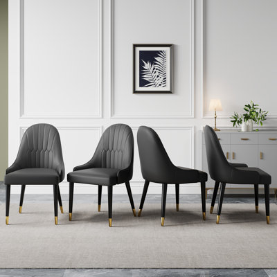 Chaise d'appoint rembourrée en similicuir Frania