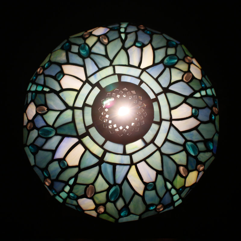 Sea Blue Stained Glass Dragonfly Style Tiffany Lamp Shade