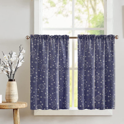 Cotton Blend Paisley Tailored Cafe Curtain