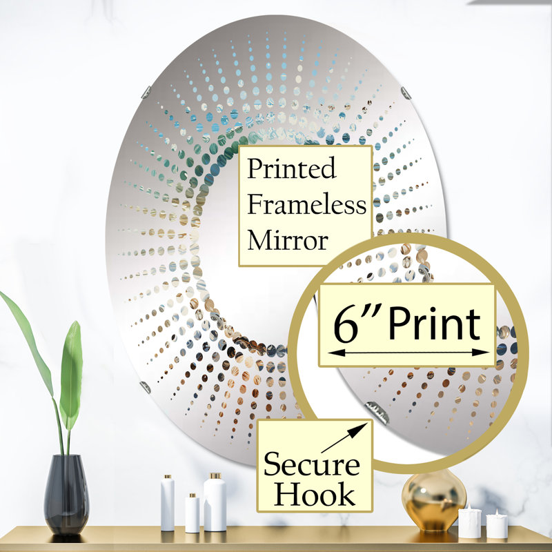Martini Glass Mystery Wall Mirror, Drinkware Green Traditional - Martini Glass Mystery III, 30" x 20", Ocean Charm In Winter