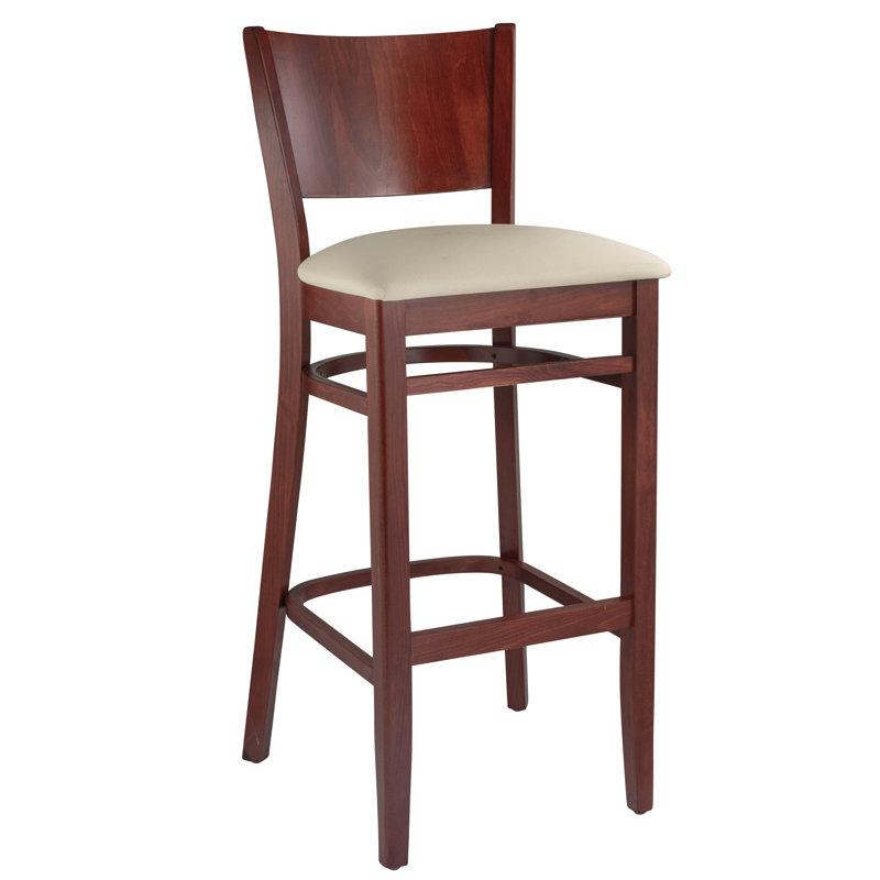 Tabouret de comptoir bar & Calina, Acajou, Crème, Tabouret de bar (assise de 30 po de hauteur)