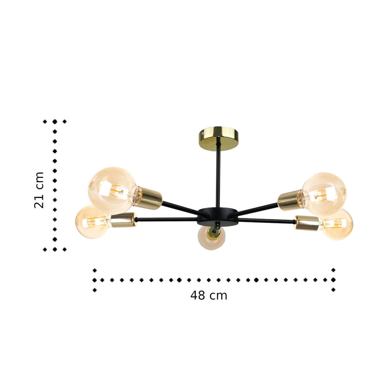 Iberia Flush Mount, Black/Gold