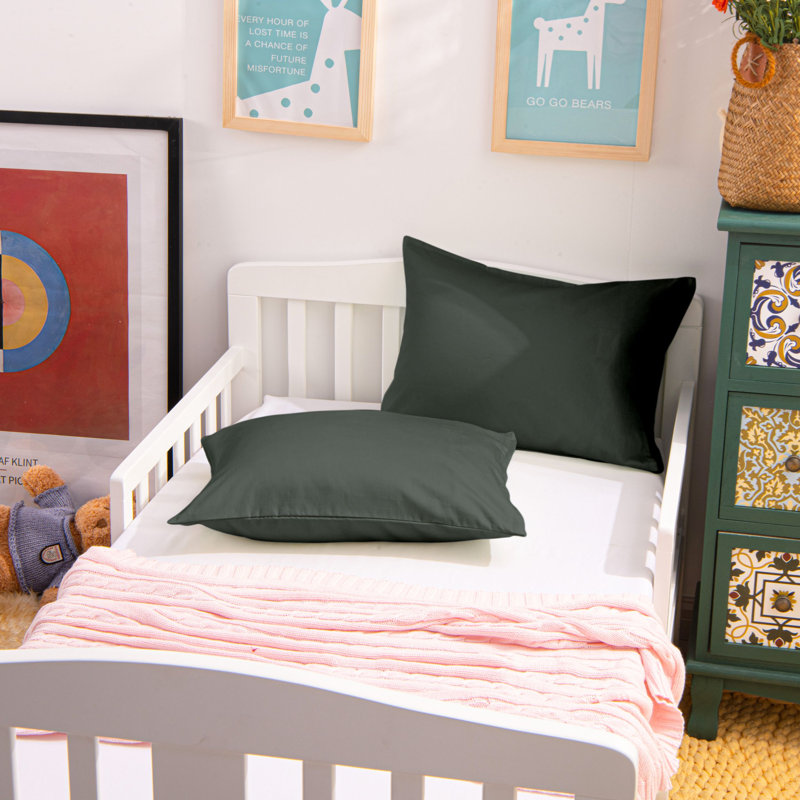 Standard Cotton Nursery Pillowcases - 500 Thread Count Travel-Friendly 13x18-Inch Envelope Closure Set?, Charcoal Gray
