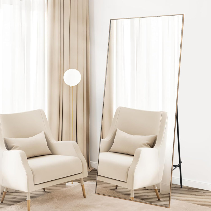 Miroir rectangulaire surdimensionné suspendu ou incliné, 71 po x 31 po, Blanc