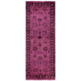 Overdyed Hand-Knotted Wool Modern-Contemporary Purple Runner 3' 0" x 8' 2"