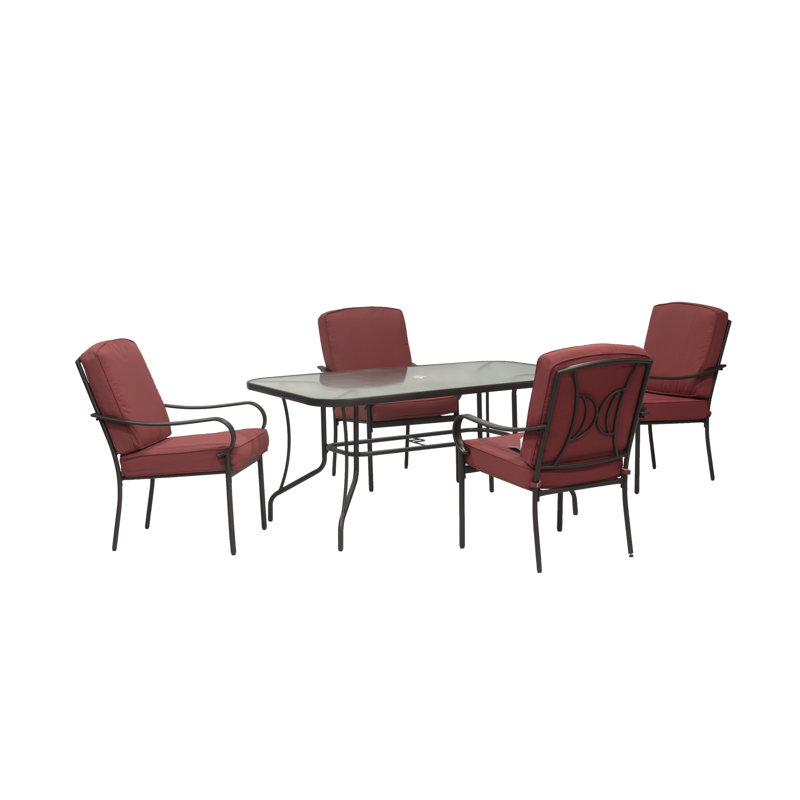 Ensemble de salle à manger rectangulaire pour 4 personnes 60 po Wortley, Rouge