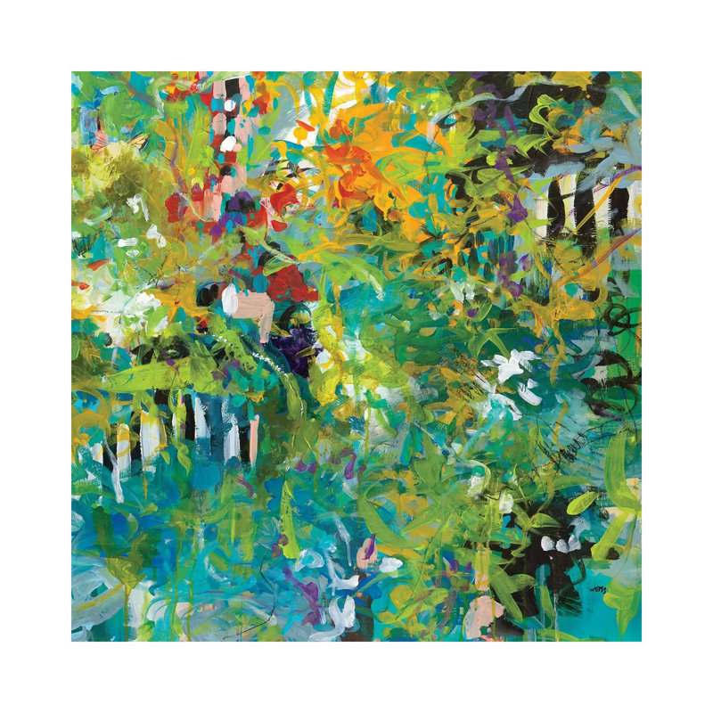 Garden Gate by Jan Weiss - Painting on Canvas, Wrapped Canvas, 30.48 cm H x 30.48 cm W