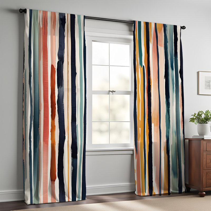 Paire de rideaux semi-transparents en polyester Eimad, L 56 po x L 78 po