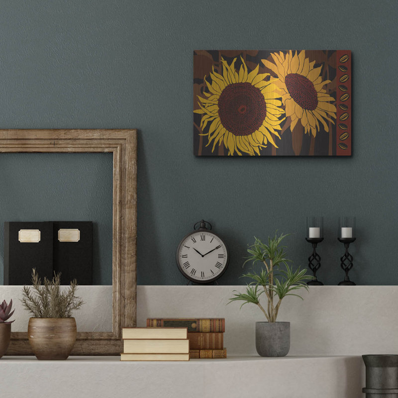 August Grove® «Tournesol 1» par Art Licensing Studio, art mural en métal, H 12 po x l 12 po