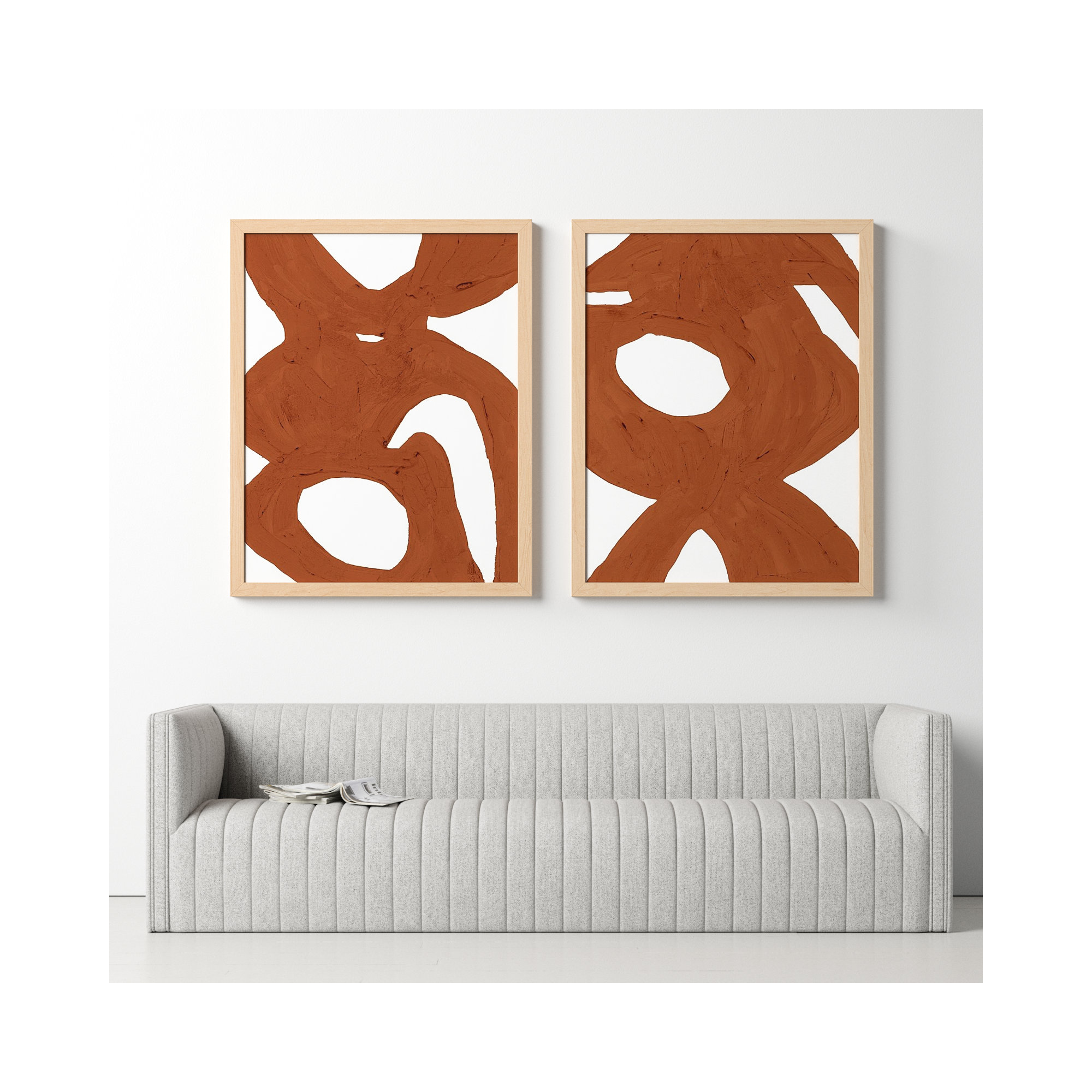 Copper Harmony Set Of 2 by Andrea Stokes, 50" H x 80" W, Brown