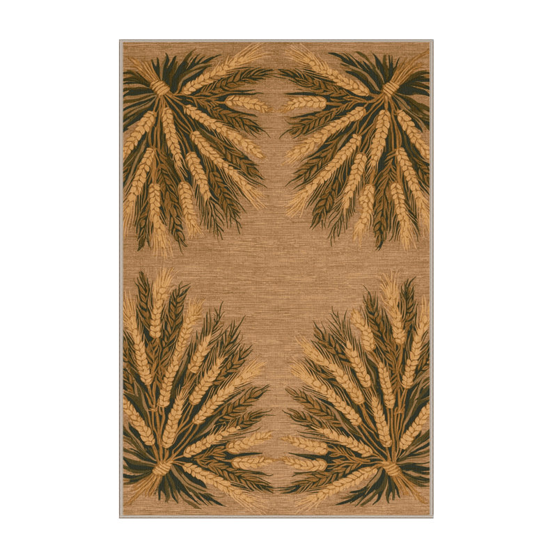 Tapis brun français lavable à la machine, Rectangle 6 pi x 9 pi