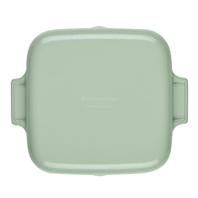 KitchenAid Enameled Cast Iron Square Grill and Roasting Pan, Pistachio