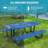 Rectangular Outdoor Picnic Table With Umbrella Hole-1195944220