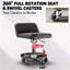 Rolling Creeper Garage Stool With 360° Wheels,Capacity Mechanic Stool, Tool Tray, Adjustable Height