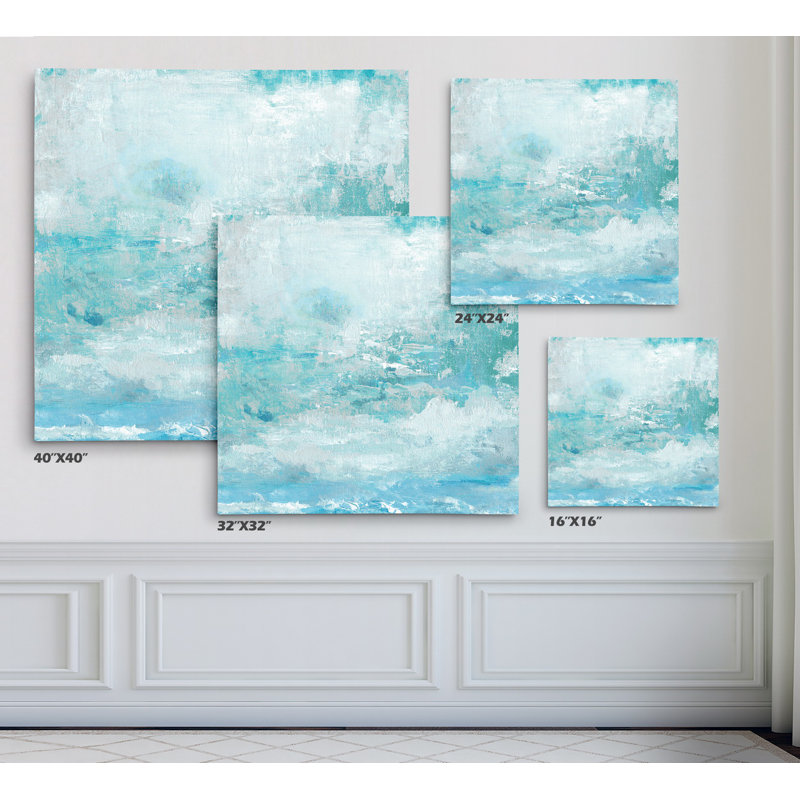Aqua Skies - reproduction d'art, H 32 po x l 32 po x P 1,5 po, Toile tendue