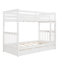 White Twintwin Bunk Bed With Storage - Adds Style To Bedroom And Ladders White, Fits Various Bedrooms