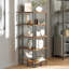 Rustic Wooden 5 Tier Bookcase Corner Bookshelf 115cm Shelving Unit Storage Shelves Freestanding