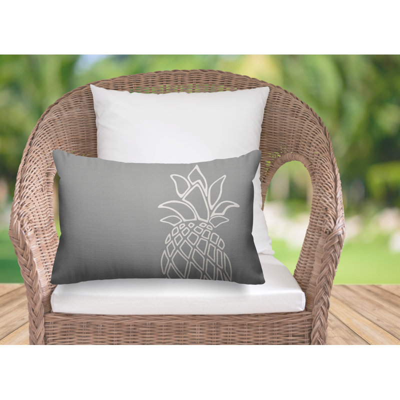 Housse et insert de coussin rectangulaire d'extérieur Calico, Gris
