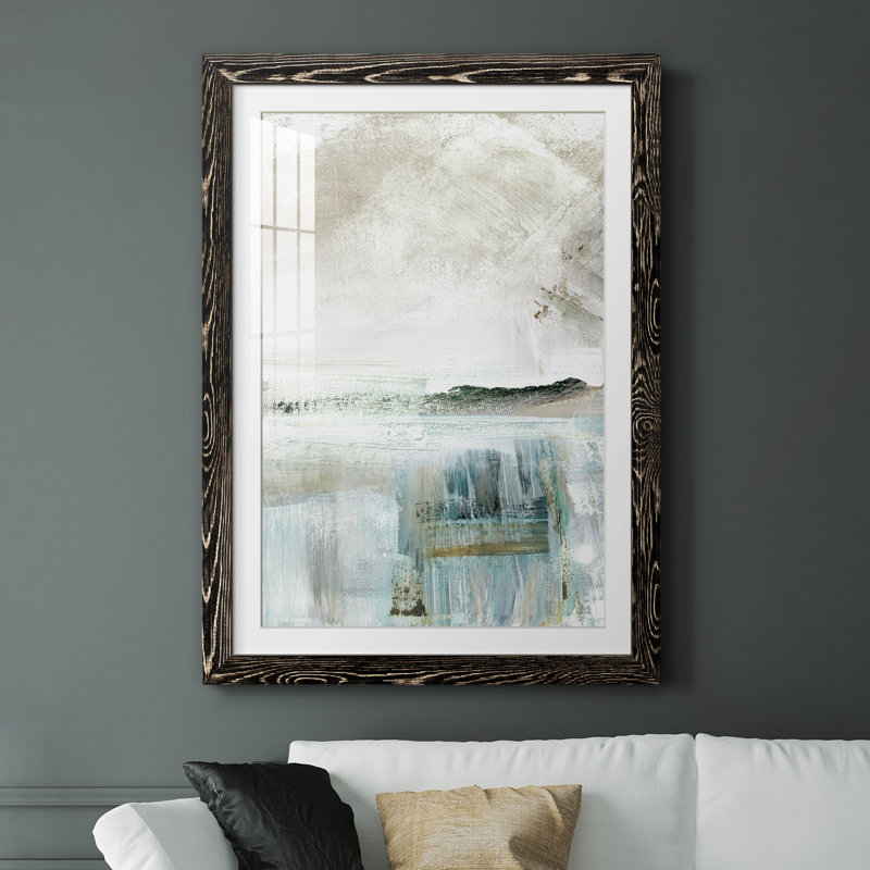Summer Teal II - peinture encadrée, H 44 po x l 31 po x P 1 po, Cadre noir