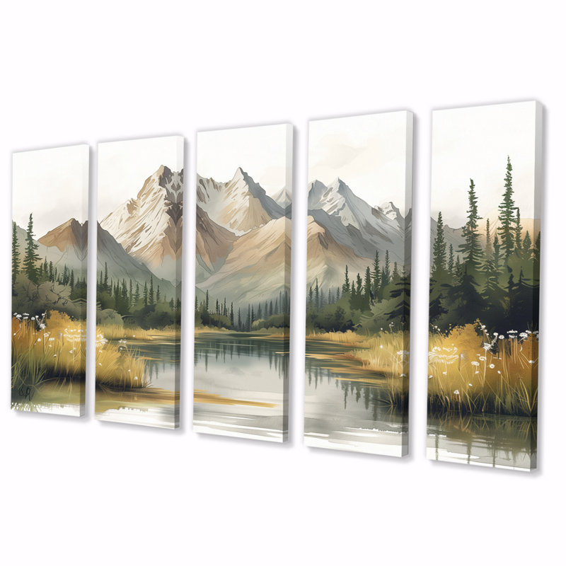 «Alaska Winter River Into Denali National Park II», ensemble d'art sur toile Alaska, H 28 po x l 60 po