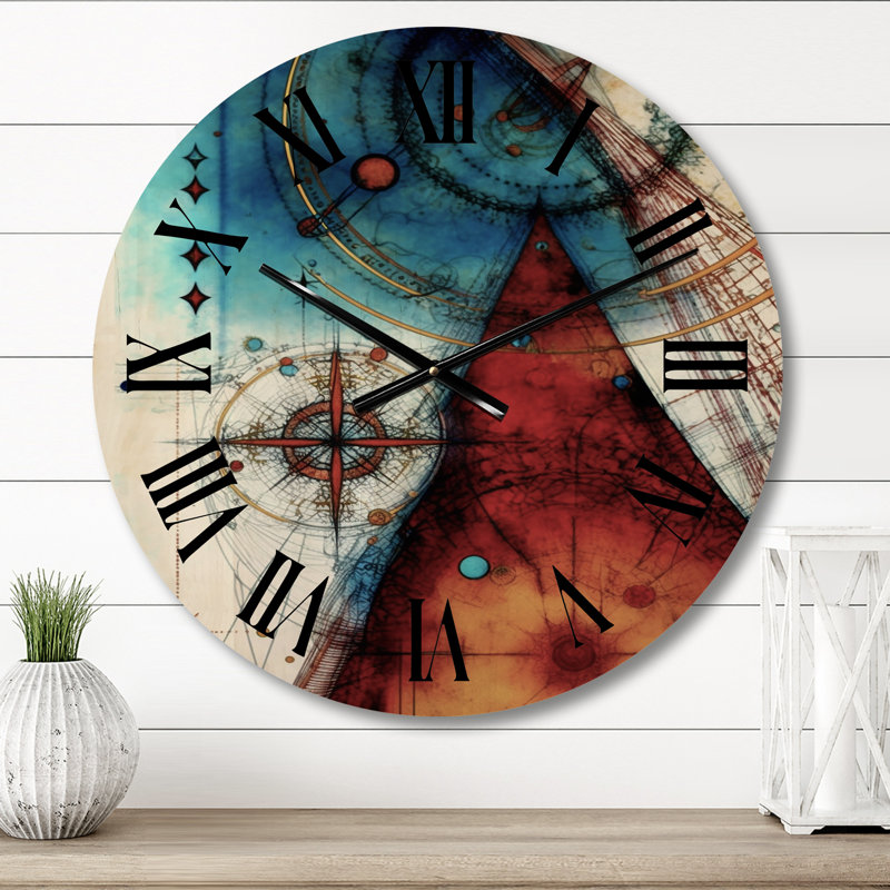 Horloge murale en bois massif Ameerah, Moyenne