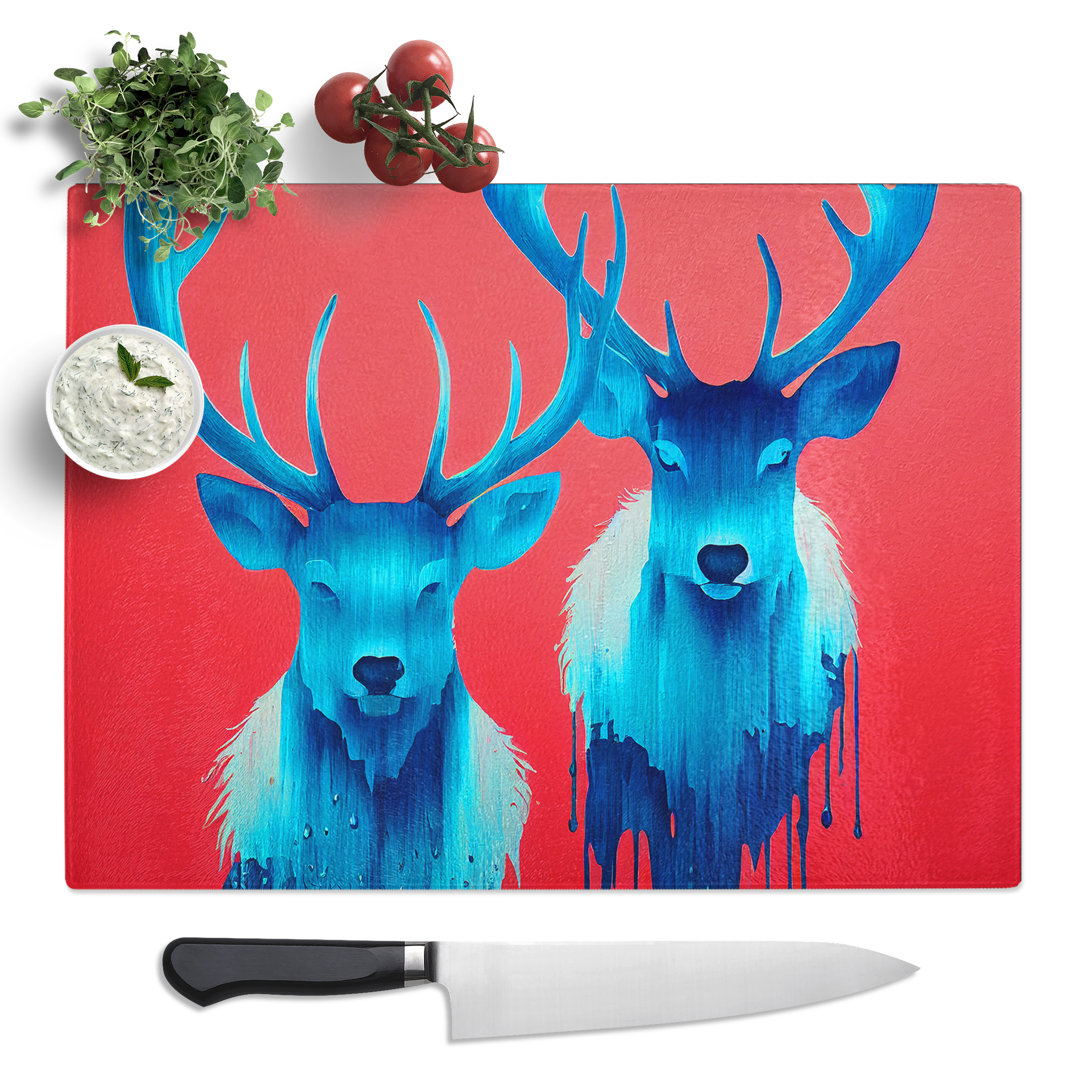 Two Stags Vol.1 Abstract  Glass Chopping Board