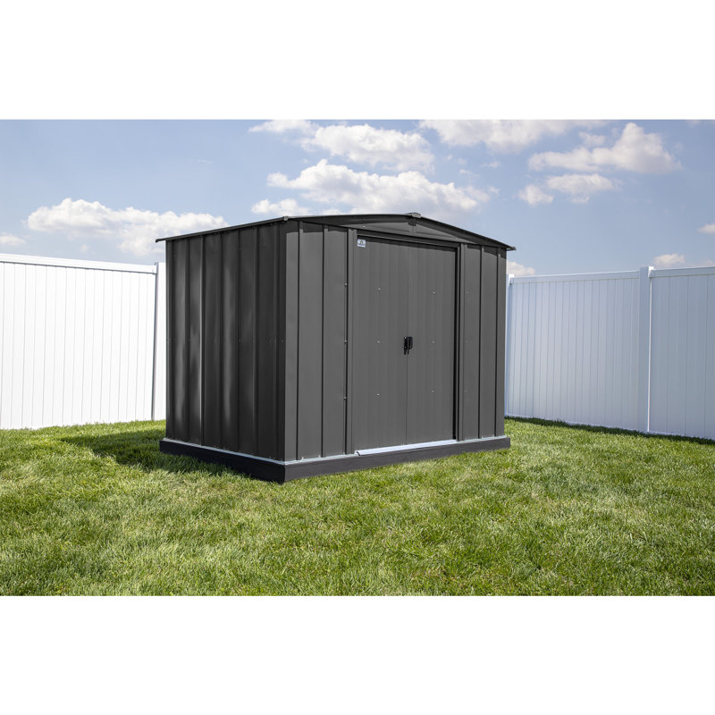 8 ft. x 6 ft. Charcoal Galvanized Steel Storage Shed Kit