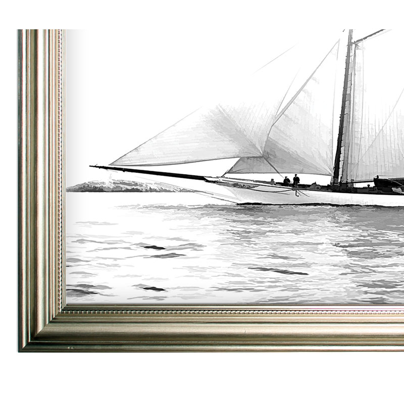 « voilier », reproduction d’impression, H 32 po x l 48 po x P 1,5 po, Pas de tapis, Toile tendue