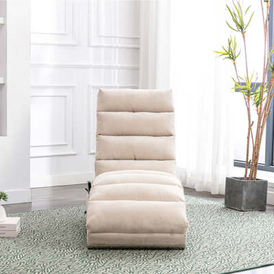 Linen Massage Chaise Lounge Indoor With Remote Control,Ergonomic Electric Massage Long Lounger With 5 Modes