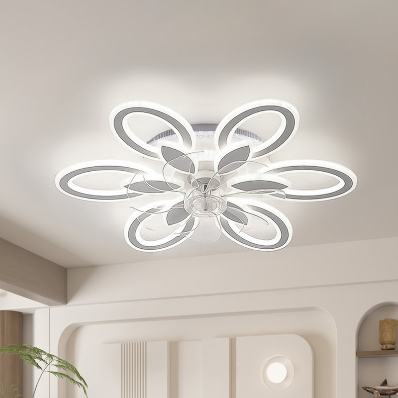 Ceiling Fan with LED Lights, White
