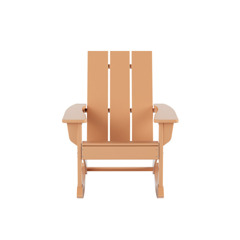 Chaise berçante d'extérieur en plastique Joubert, Teck