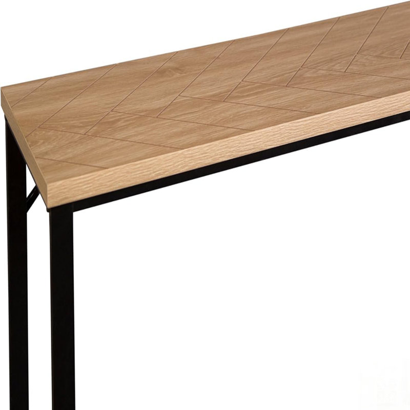 Modern Console Table with Natural Wood Top and Sleek Metal Legs for Stylish Home Decor