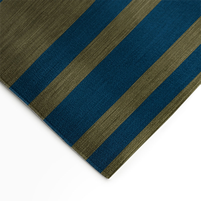 HorizontalStripes Green Indoor and Outdoor Area Rug, Rectangle 5' x 7'