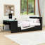 Lit plateforme en bois avec tête de lit RVB Smart, lit gigogne et bureau-1334727639-1334727636