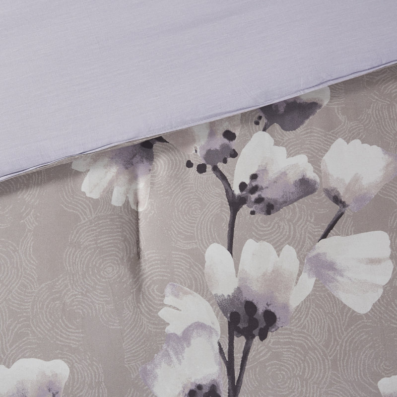 Ensemble d'édredon 3 pièces lilas, Édredon pour très grand lit + 2 taies décorativ
