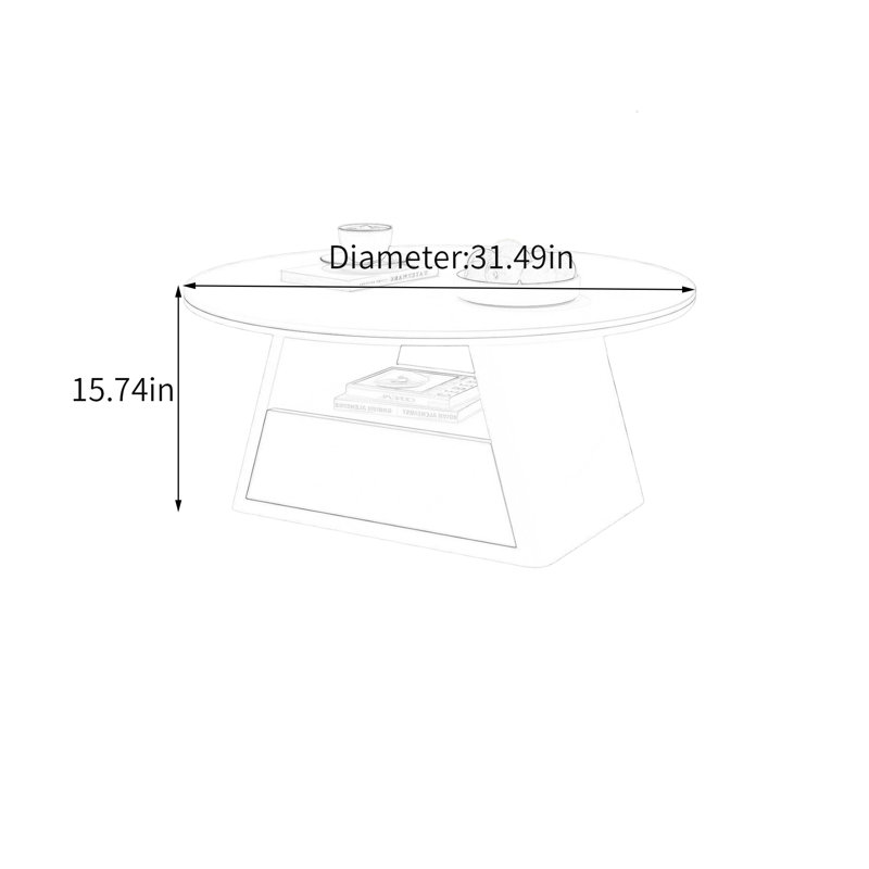 1 table basse simple, H 15,74 po x L 31,49 po x l 31,49 po, Noir, Noir