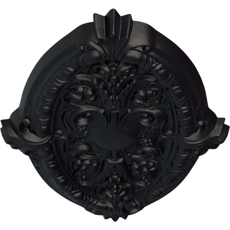 Médaillon de plafond 26 po x l 26 3/8 po x H 17 1/4 po x P 1 3/4 po (convient aux auvents jusqu'à 3 po), Gris acier