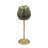 Keanu Large Candle Holder, Gold Capri Leaf Brass, Green Glass 16 Inch-123079072