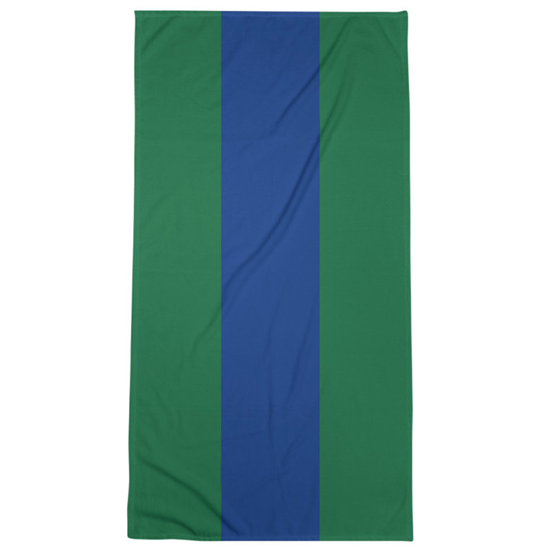 Cotton Blend Beach Towel, Dark Green/Blue