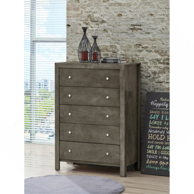Élégant coffre de rangement transitionnel gris