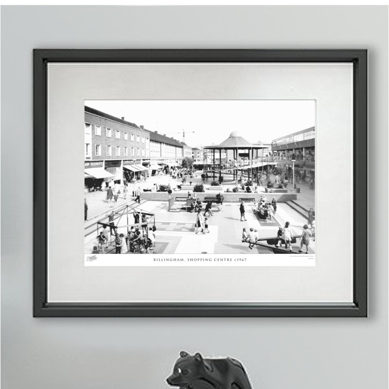 Billingham, Shopping Centre C1967 - Single Picture Frame Print on Wood, 60cm H x 80cm W x 2.3cm D