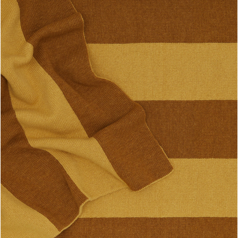 Simple Striped Throw Blanket, Mustard/Bronze