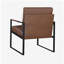 Fauteuil d'appoint moderne avec siège rembourré en similicuir brun Structure en métal noir Style 1pièce Confort Durabilité Élégance-125576294