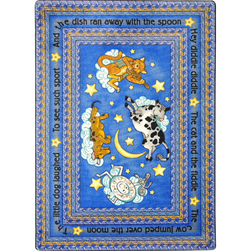 Just for Kids Hey Diddle Diddle Area Rug, Round 5'4"