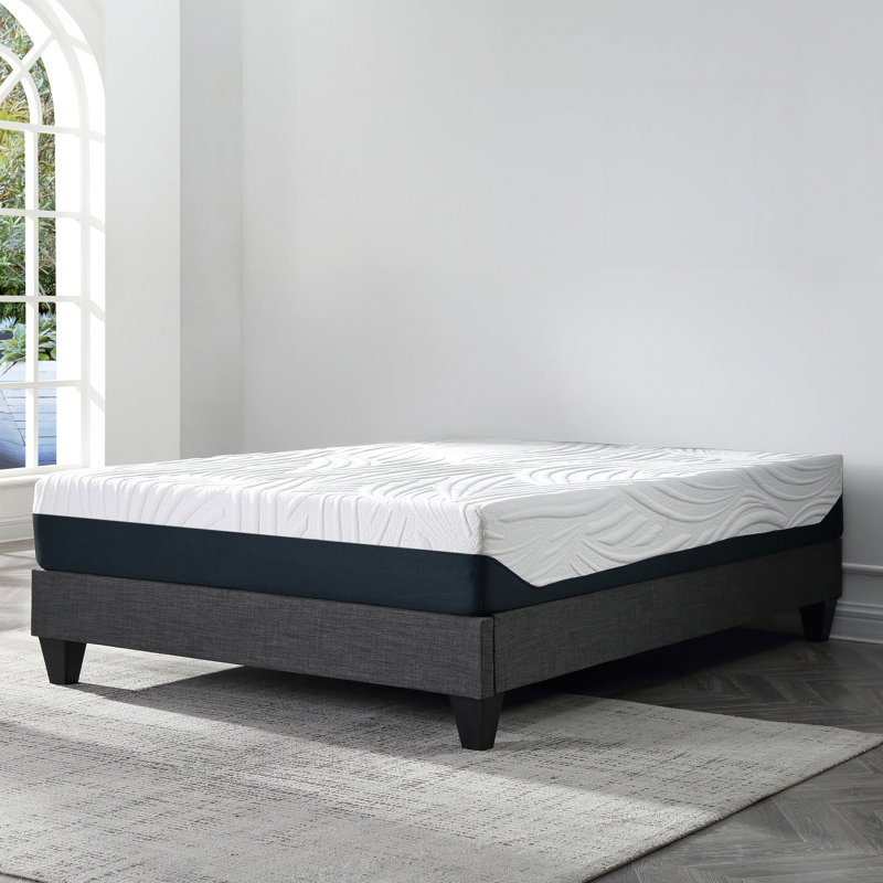Brayton Platform Bed Frame 13" Height with Fabric Upholstery, Queen