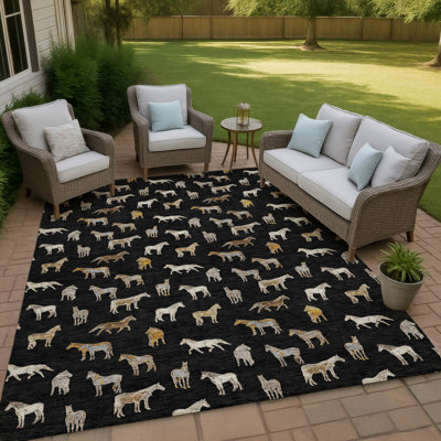 Machine Washable Indoor/Outdoor Chantille ACN2521 Animal Rug