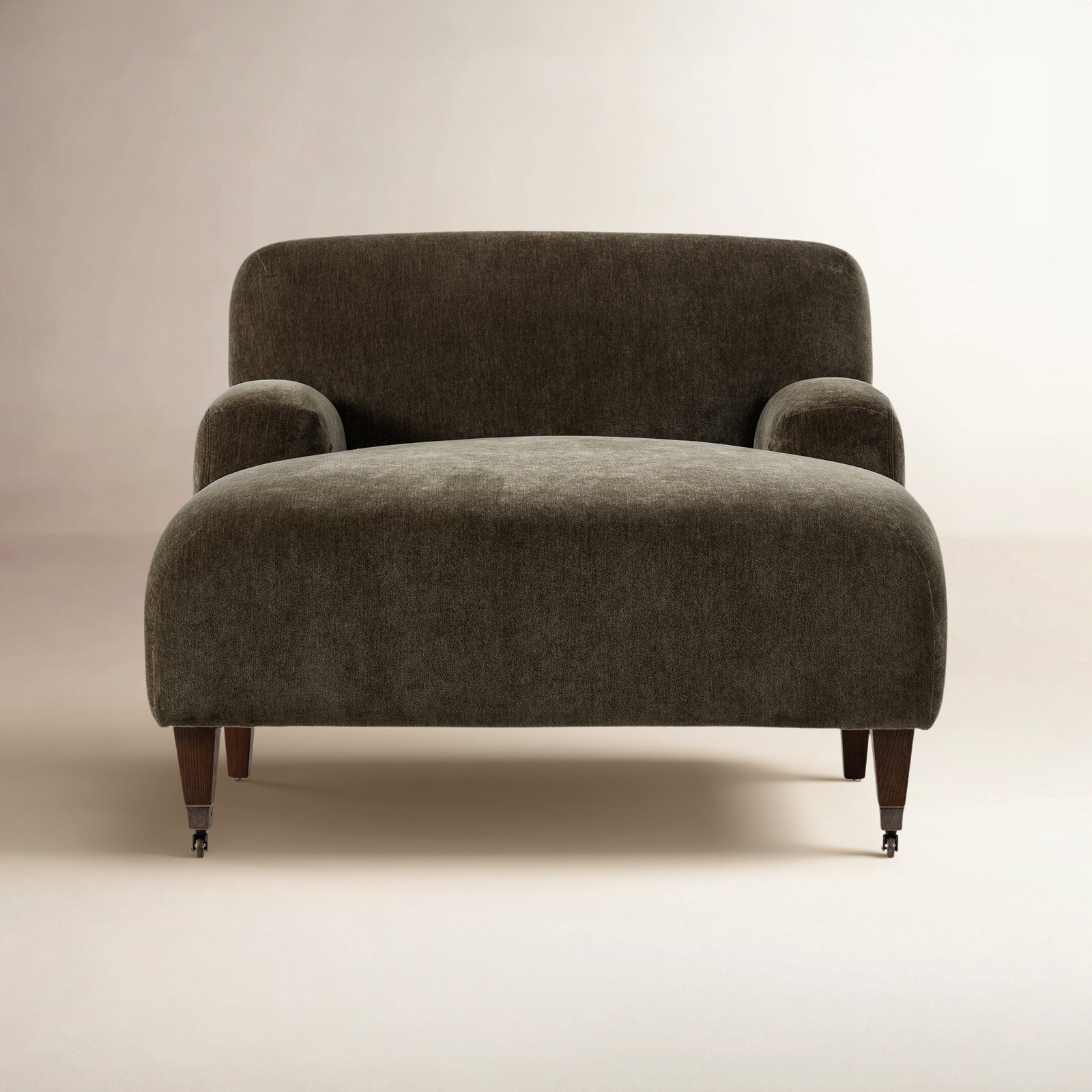 Kent Upholstered Chaise Lounge, Malmo Olive Polyester Blend