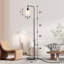 Lampe sur pied arquée noire moderne de 71 po de hauteur avec abat-jour en verre Soraida
