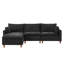 Canapé d'angle modulaire en chenille noire effet nuage de 275 cm avec pouf amovible pour salon-1952547167