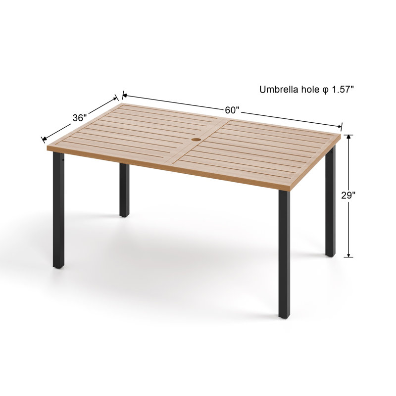 Table de salle à manger d'extérieur l 64 po Romio, Brun